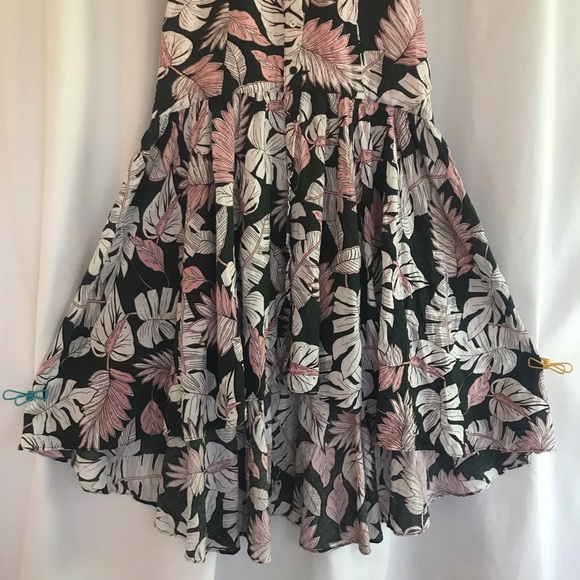 Gianni Bini Button Up High Low Leafy Dress - Picture 7 of 14